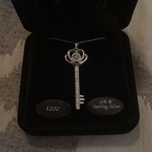 Key necklace. 10k and sterling silver.